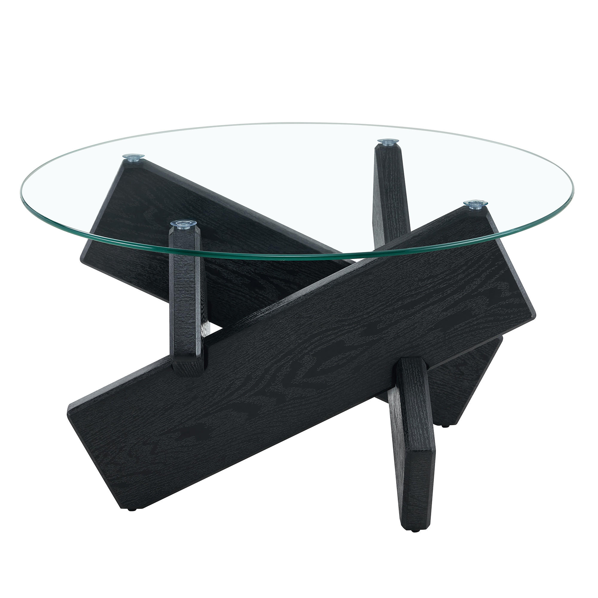 Evryae Couchtisch Transparent, Schwarz 79x45x79 cm