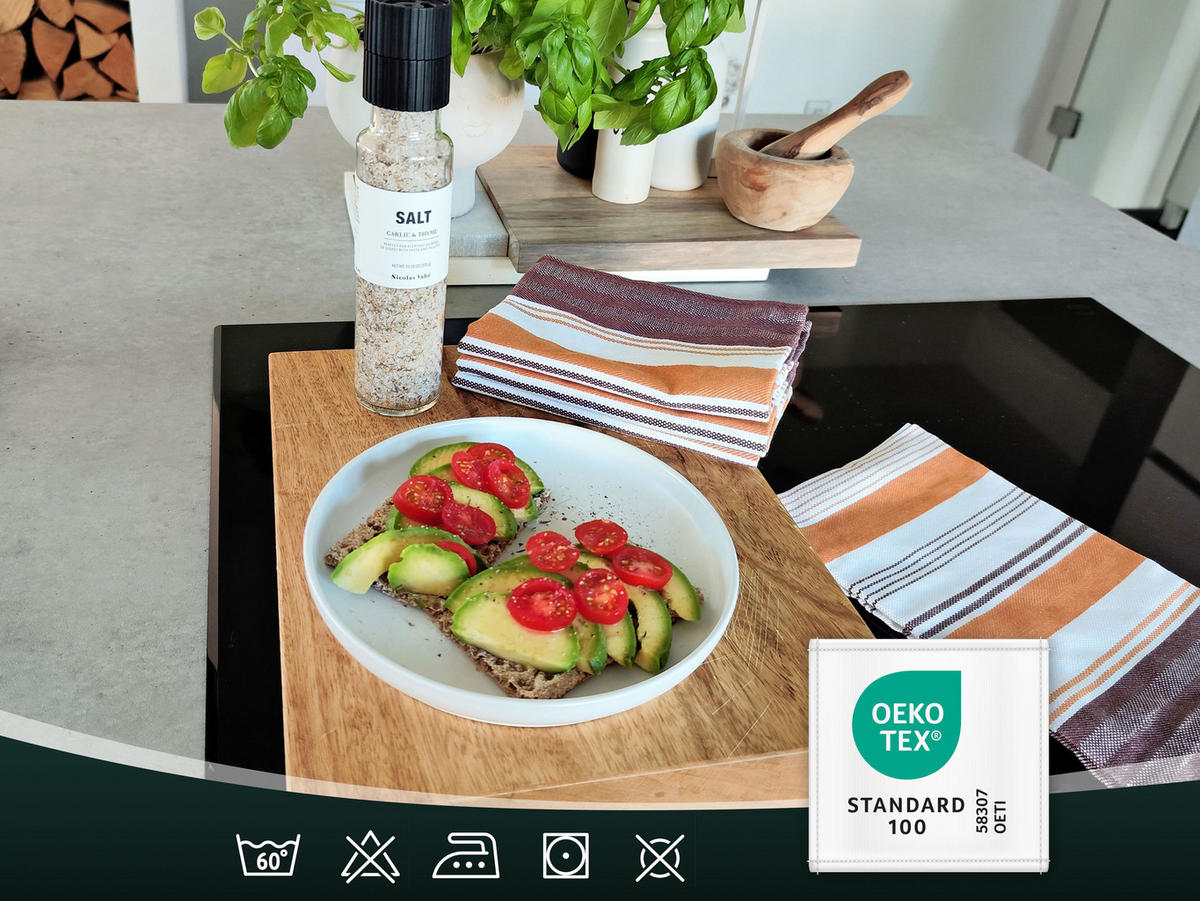 GESCHIRRTÜCHER, 4er-Set, 50x70 cm, 100% Baumwolle, Braun - Braun, Textil (50/70cm) - Zollner