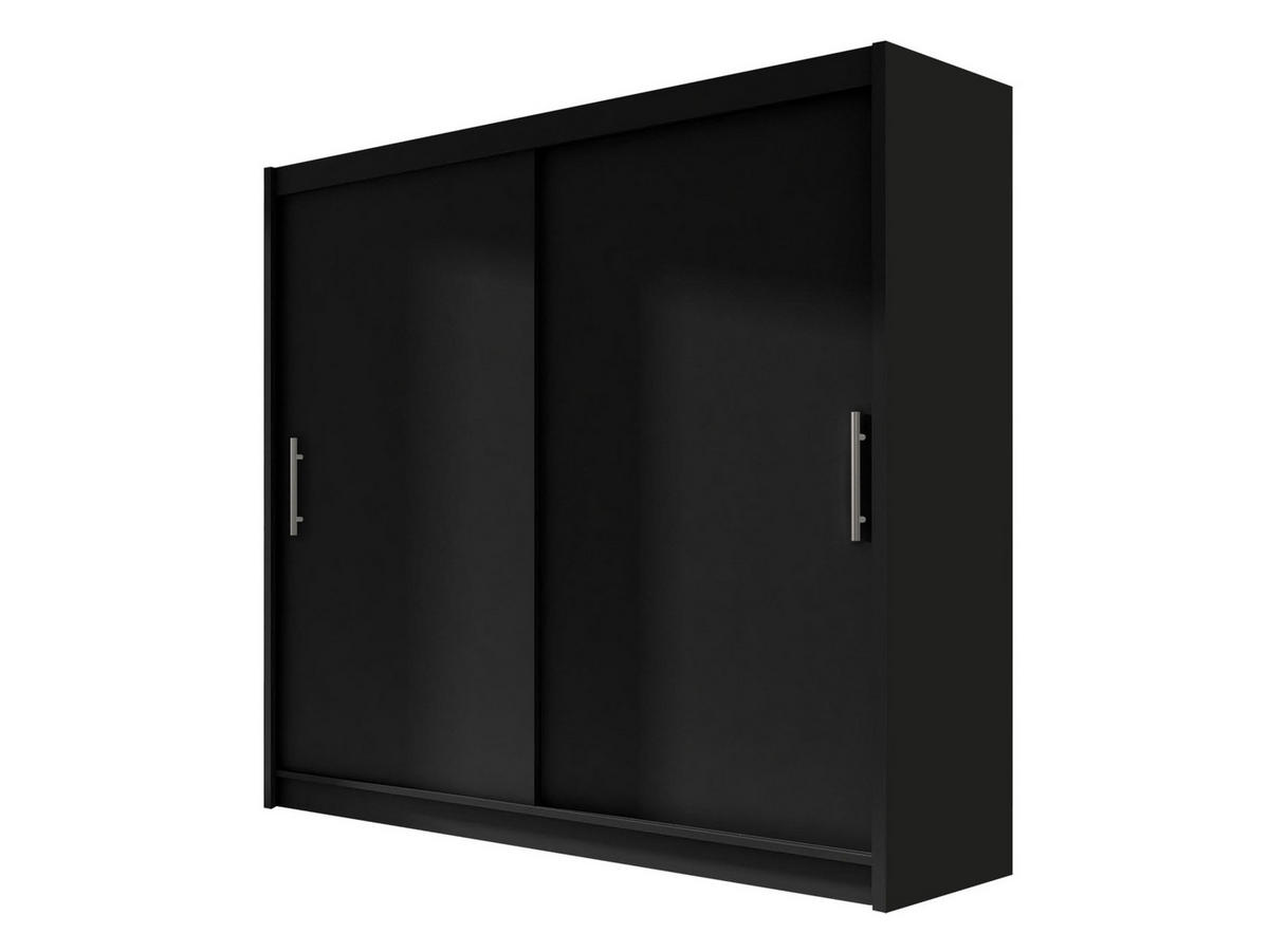 KLEIDERSCHRANK London I 180 - Silberfarben/Schwarz, Holzwerkstoff/Kunststoff (180/215/58cm) - MIRJAN24