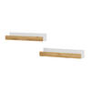 WANDREGAL Tomy Weiß/Goldkraft Eiche 60 x 10 cm 2er Set - Honigeiche/Weiß, Holzwerkstoff (60/10/12cm) - Vicco