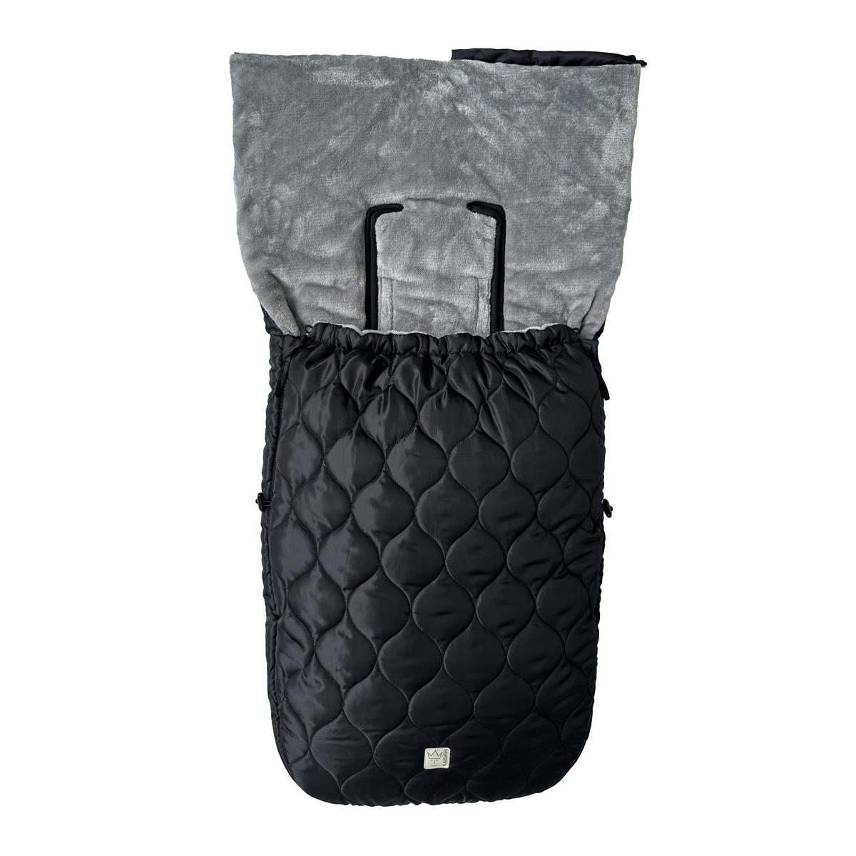 KINDERWAGEN-FUSSSACK Recy XL, black/greyblack/grey - Schwarz Hochglanz, Textil (44/7/95cm) - Kaiserbaby