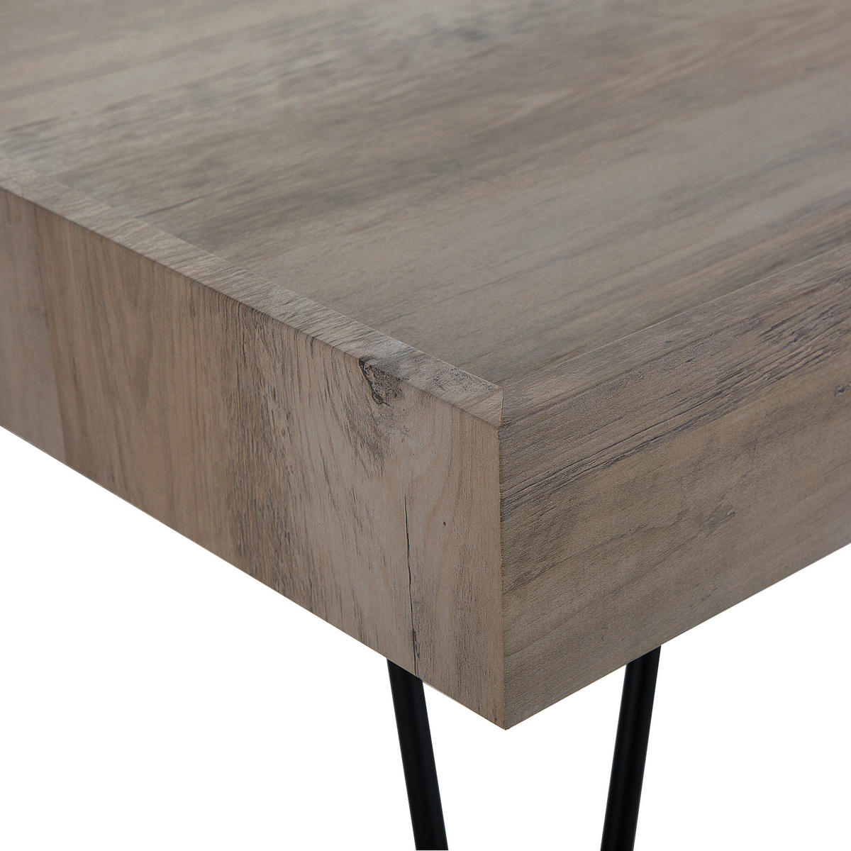 COUCHTISCH dunkler Holzfarbton/taupe rechteckig 100/60 cm Welton - Schwarz/Braun, Holzwerkstoff (60/100/42cm) - Beliani