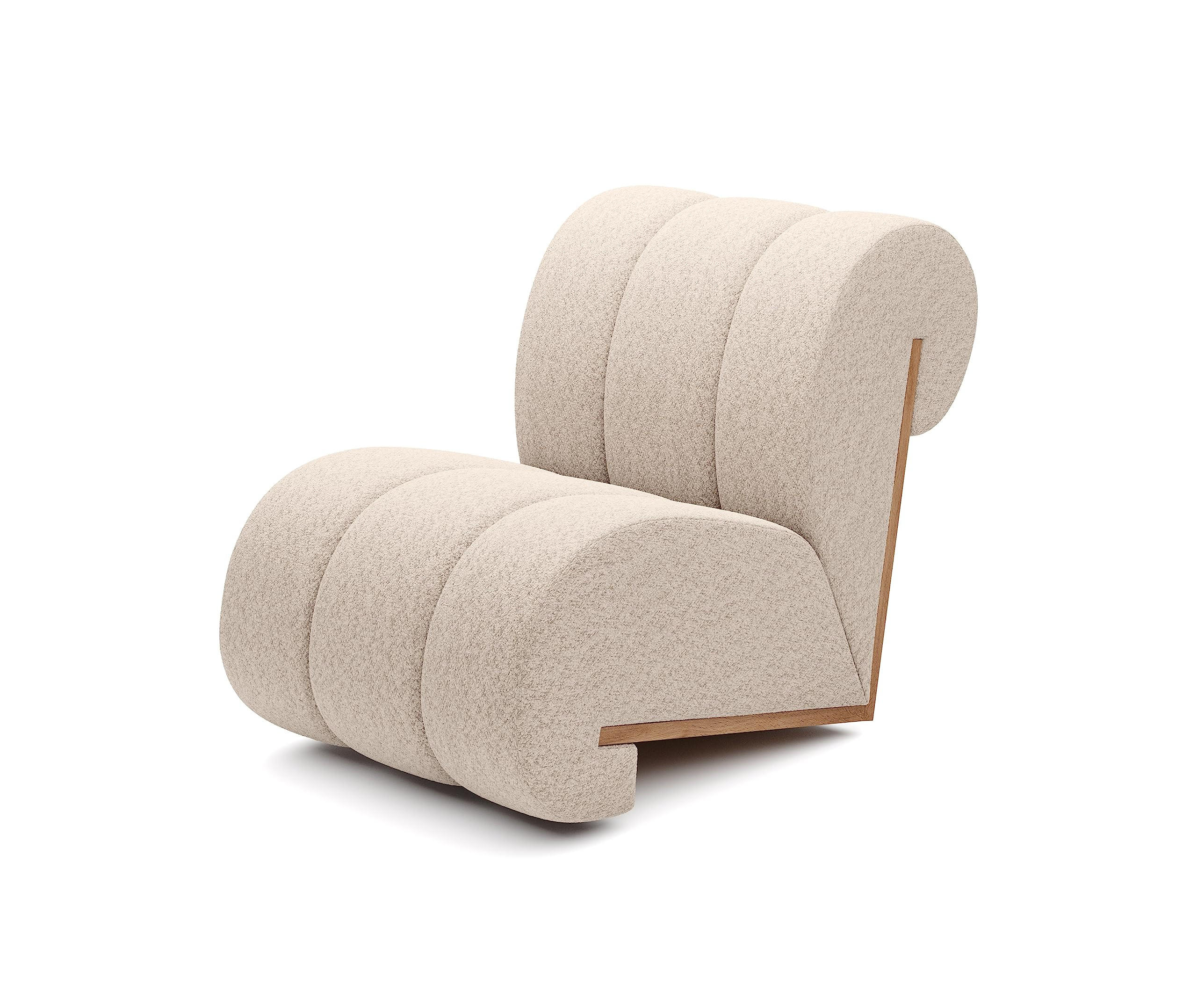 SESSEL CATCH ME Sessel, Bequeme Polsterung, 3D-Stoff, Hohe Festigkeit, Holzdetails, Cremefarben - Creme/Schwarz, Holz/Textil (80/78/100cm) - DomoHome