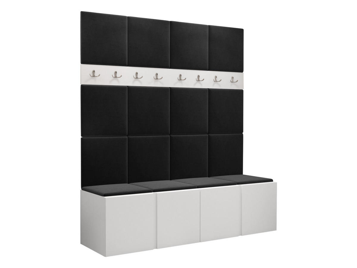 GARDEROBEN-SET Orion V - Anthrazit/Weiß, Holzwerkstoff/Kunststoff (168/186/46cm) - MIRJAN24