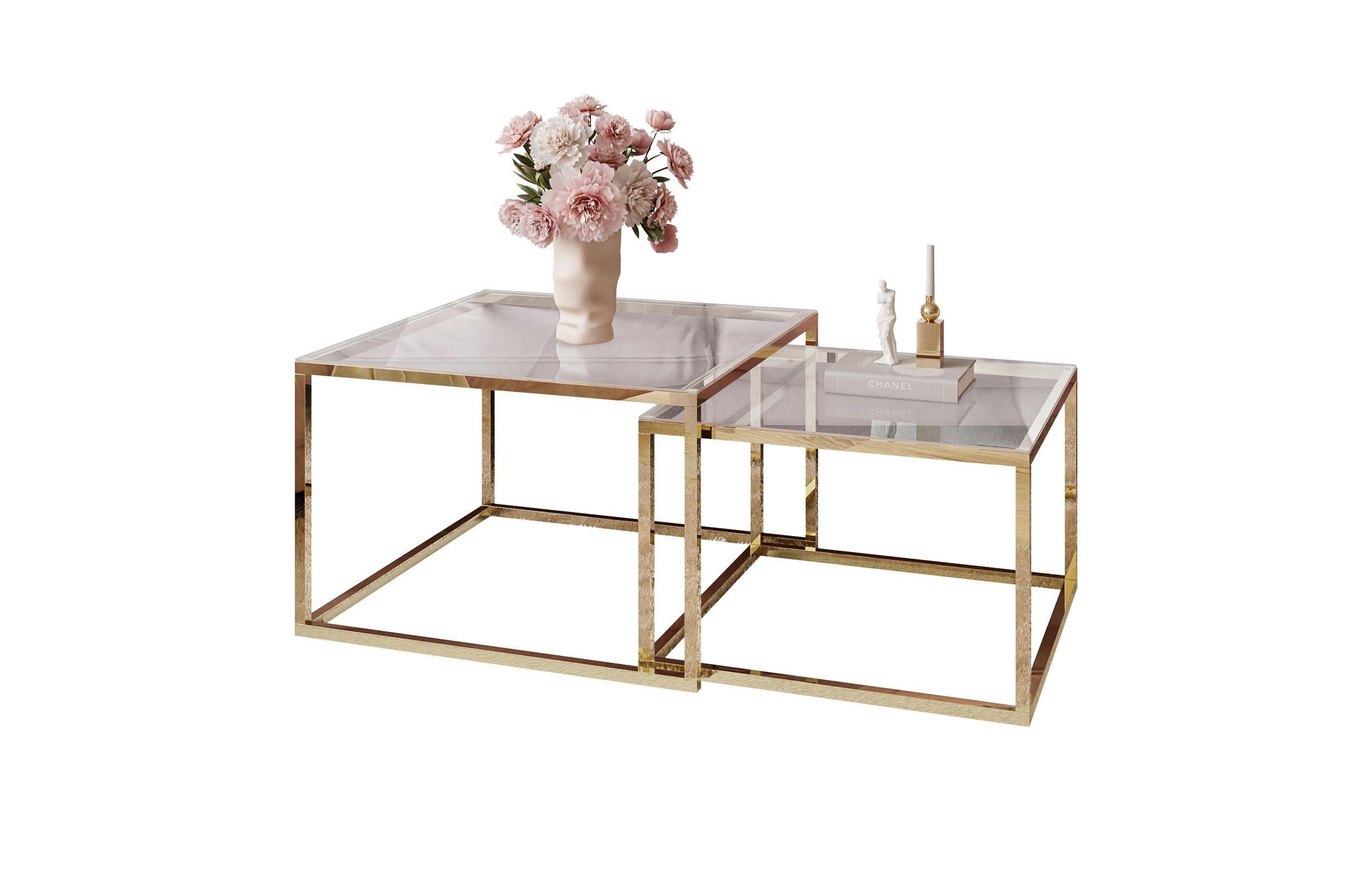 Lookway Couchtisch Transparent 70x41x70 cm