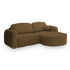 ECKSOFA AMILIA R-S Orange Boucle-Stoff mit Schlaffunktion - Orange, Holz (263/174cm) - MASSENO