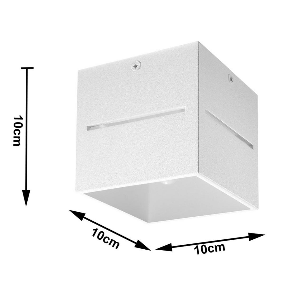 LED DECKENLEUCHTE Aluminium Weiß - Weiß, Metall (10/10/10cm)