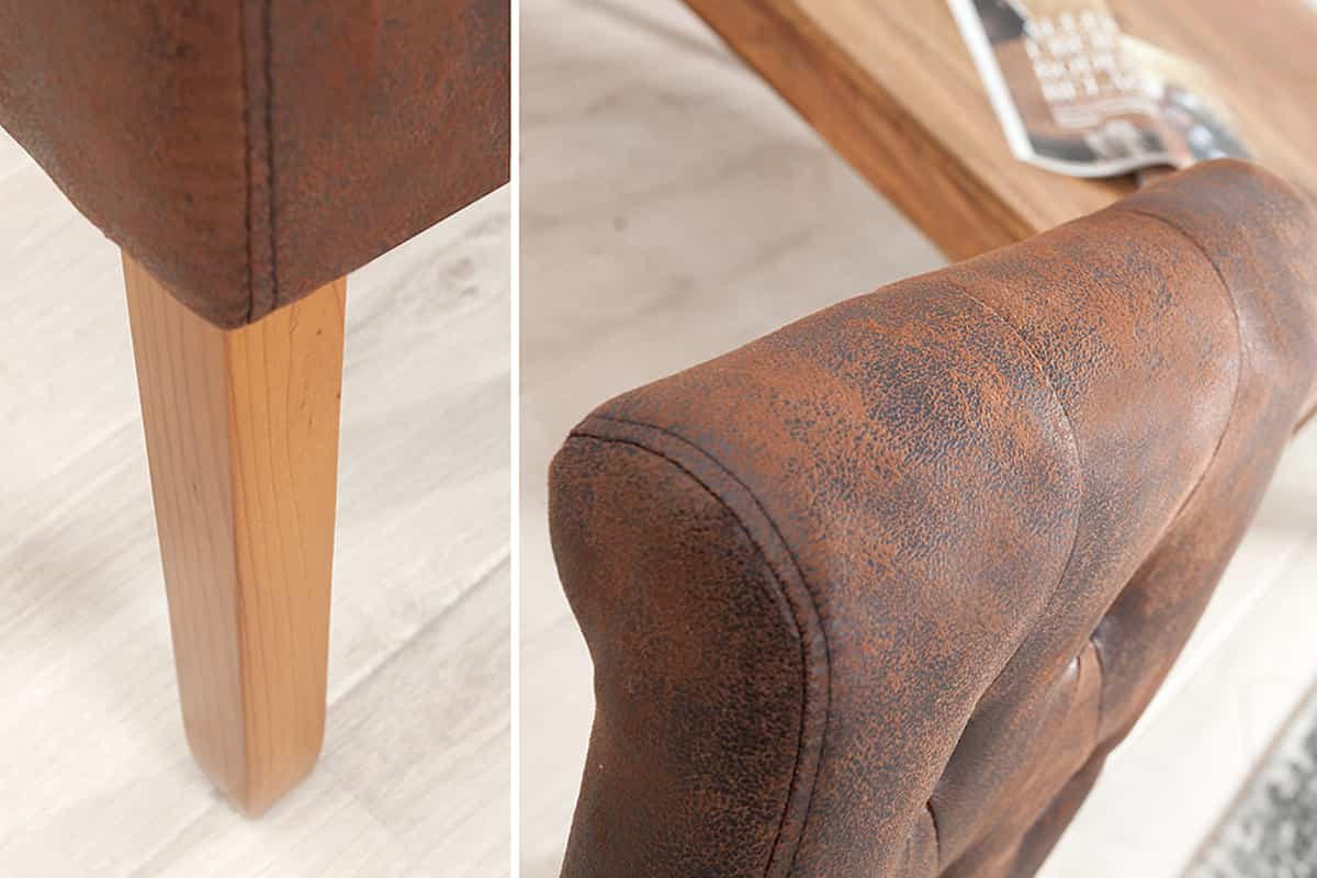 STUHL CASA Microfaser Braun 110 cm - Braun, Holz/Textil (45/110/50cm) - riess-ambiente