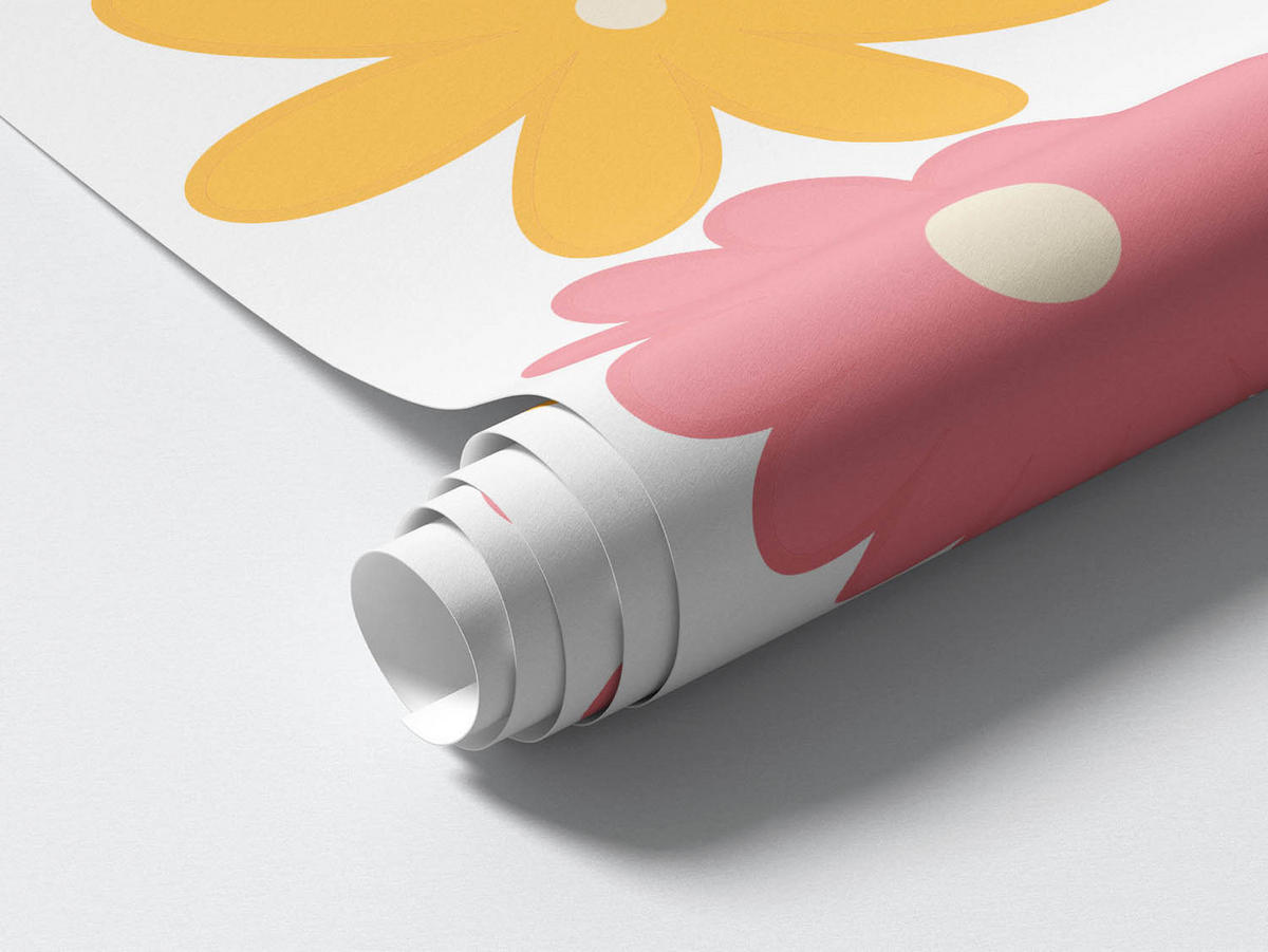 WANDAUFKLEBER 130x182cm - Dekorative Blumen - Multicolor, Kunststoff (130/182/0.1cm) - Wallfluent