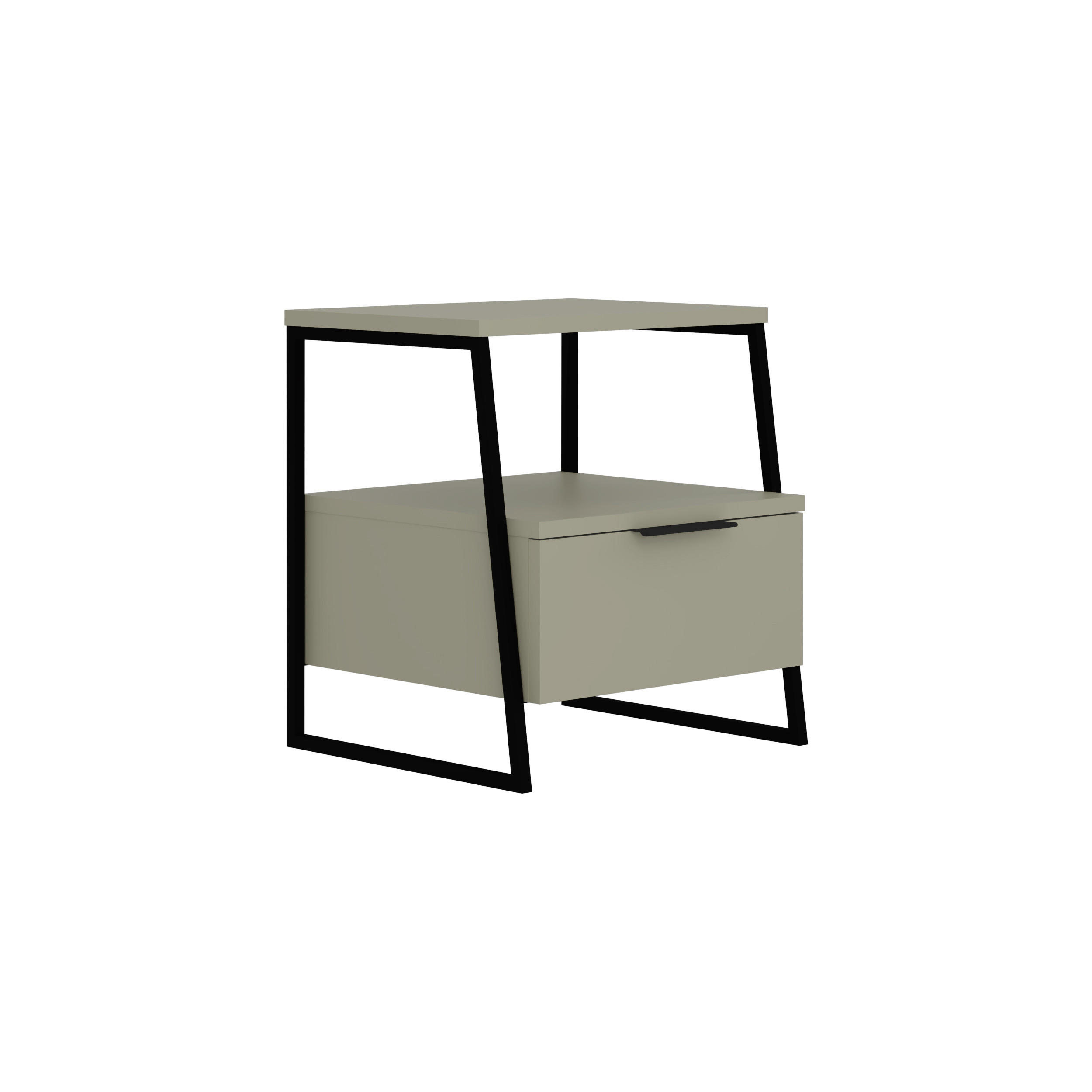 NACHTTISCH Pal Aschgrün 45/40/50 cm - Grün, Holzwerkstoff (45/50/40cm) - Decortie