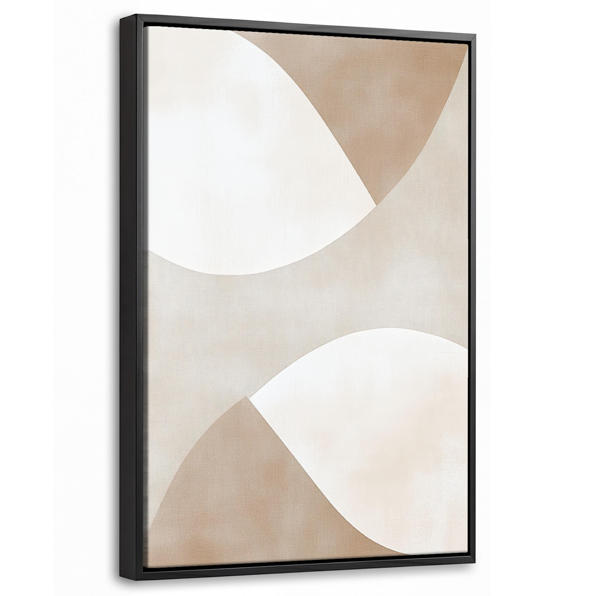 LEINWAND Bilder mit Rahmen - Braun - Japandi - Abstrakt - 20x30 - Sandfarben, Textil (20/30cm) - MuchoWow