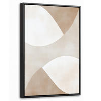 LEINWAND Bilder mit Rahmen - Braun - Japandi - Abstrakt - 20x30 - Sandfarben, Textil (20/30cm) - MuchoWow