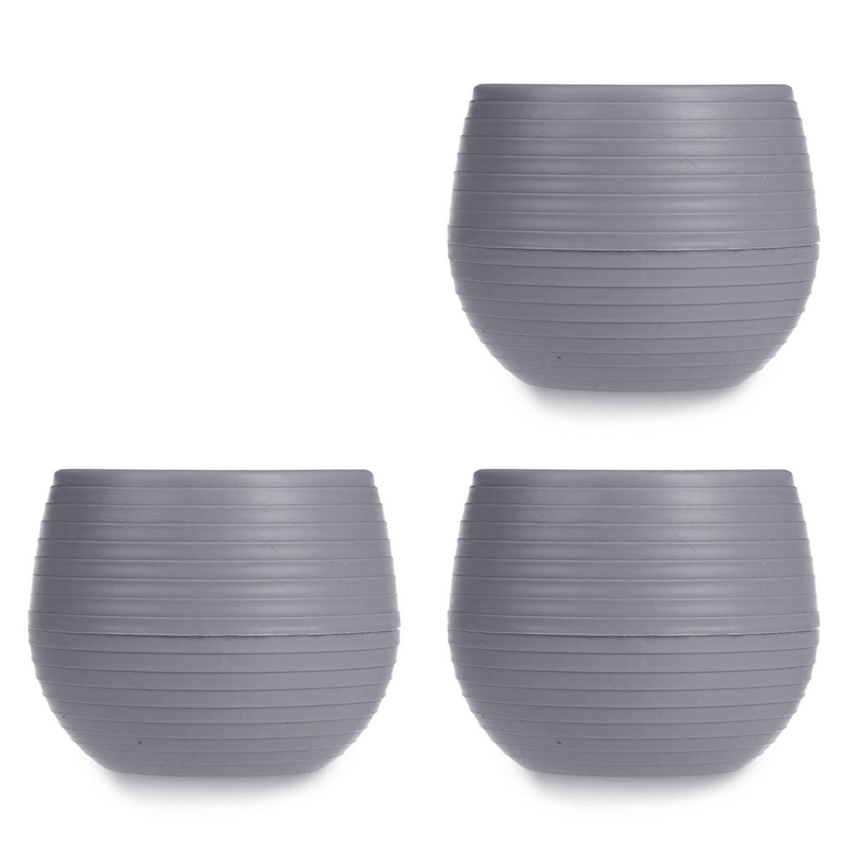 BLUMENTÖPFE Selbstbewässernd Kunststoff 10 cm, 3er-Set - Anthrazit, Kunststoff (10/10cm)