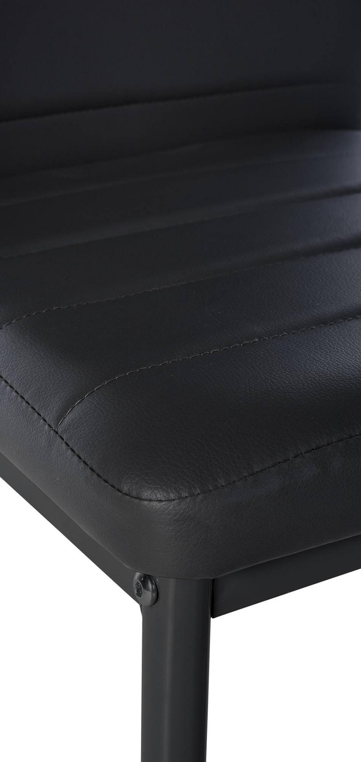 STUHL Lederlook schwarz - Schwarz, Textil/Metall (41.5/99/40cm) - CLP