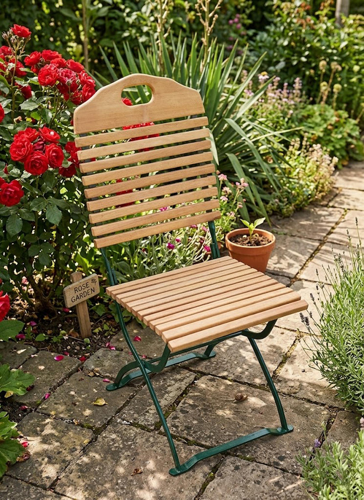 GARTEN-GARNITUR Bad Belzig 3-teilig aus Robinienholz, Stahlgestell Grün - Braun, Holz - TPFGarden