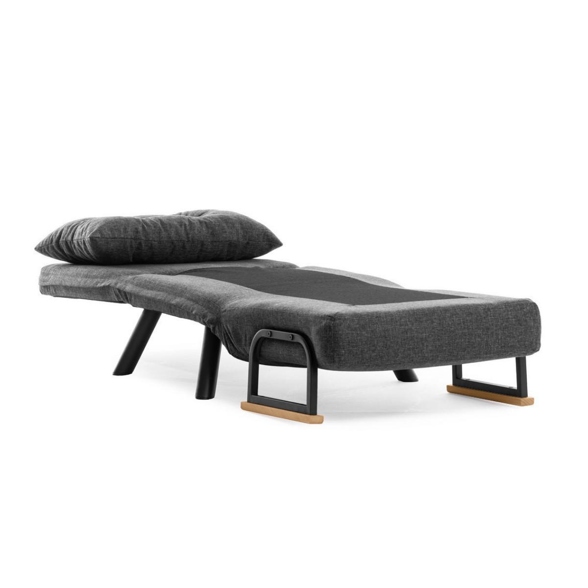 SESSEL mit Stoffbezug und Metallfüßen, umwandelbar 67/50/41 cm - Dunkelgrau, Metall (50/41/60cm) - Calicosy