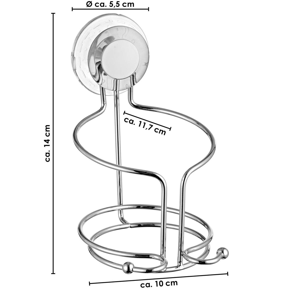 HAARTROCKNERHALTER VENTOSA, transparent, Kunststoff - Edelstahlfarben, Metall (11.5/10/14cm) - bremermann