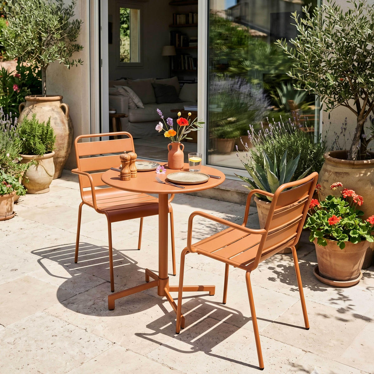 GARTENSET 3-tlg., Karamell - Braun, Metall - Oviala