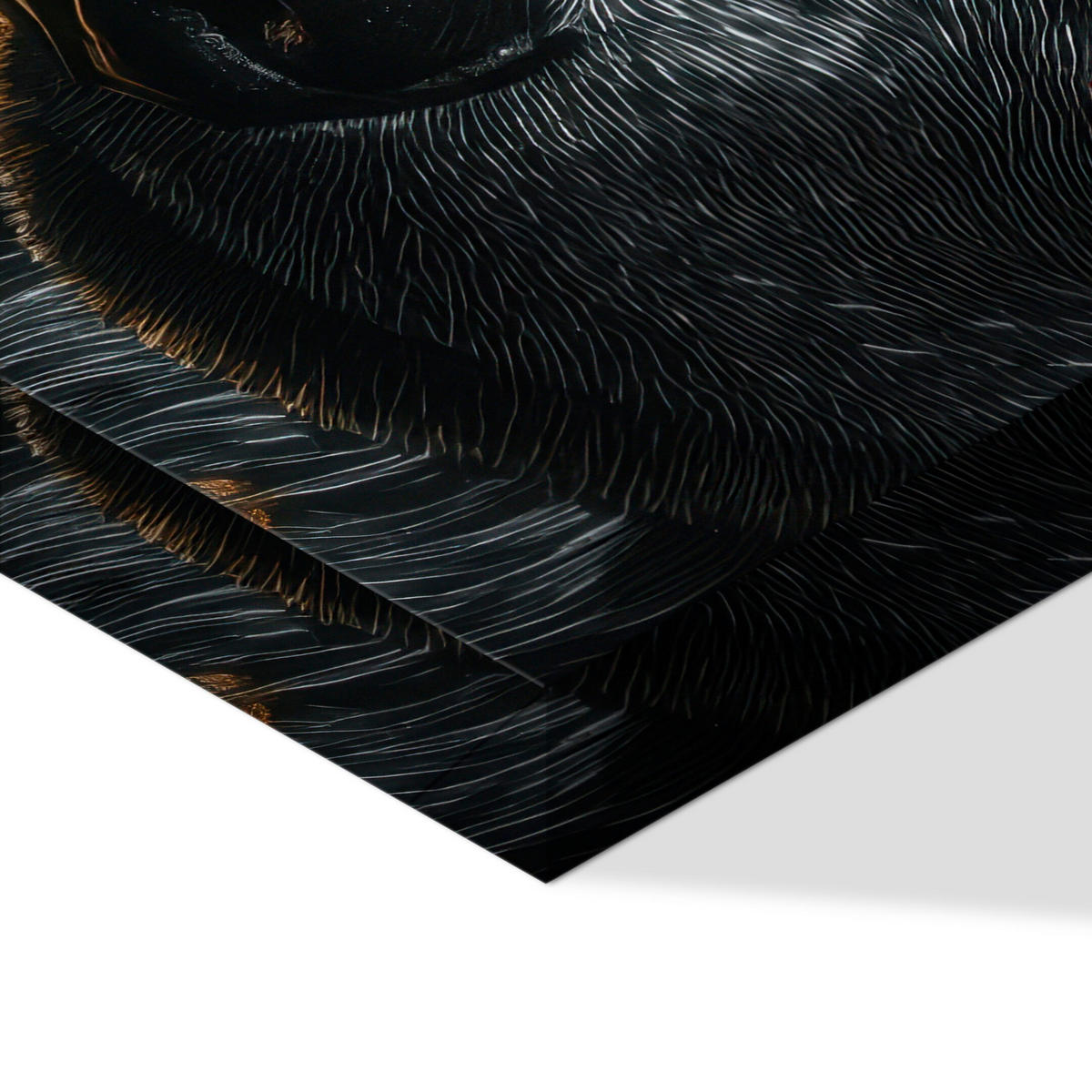 LEINWANDBILD Wolf 3-tlg. 90x60 cm - Schwarz, Holz (90/60cm) - LUMASOUL