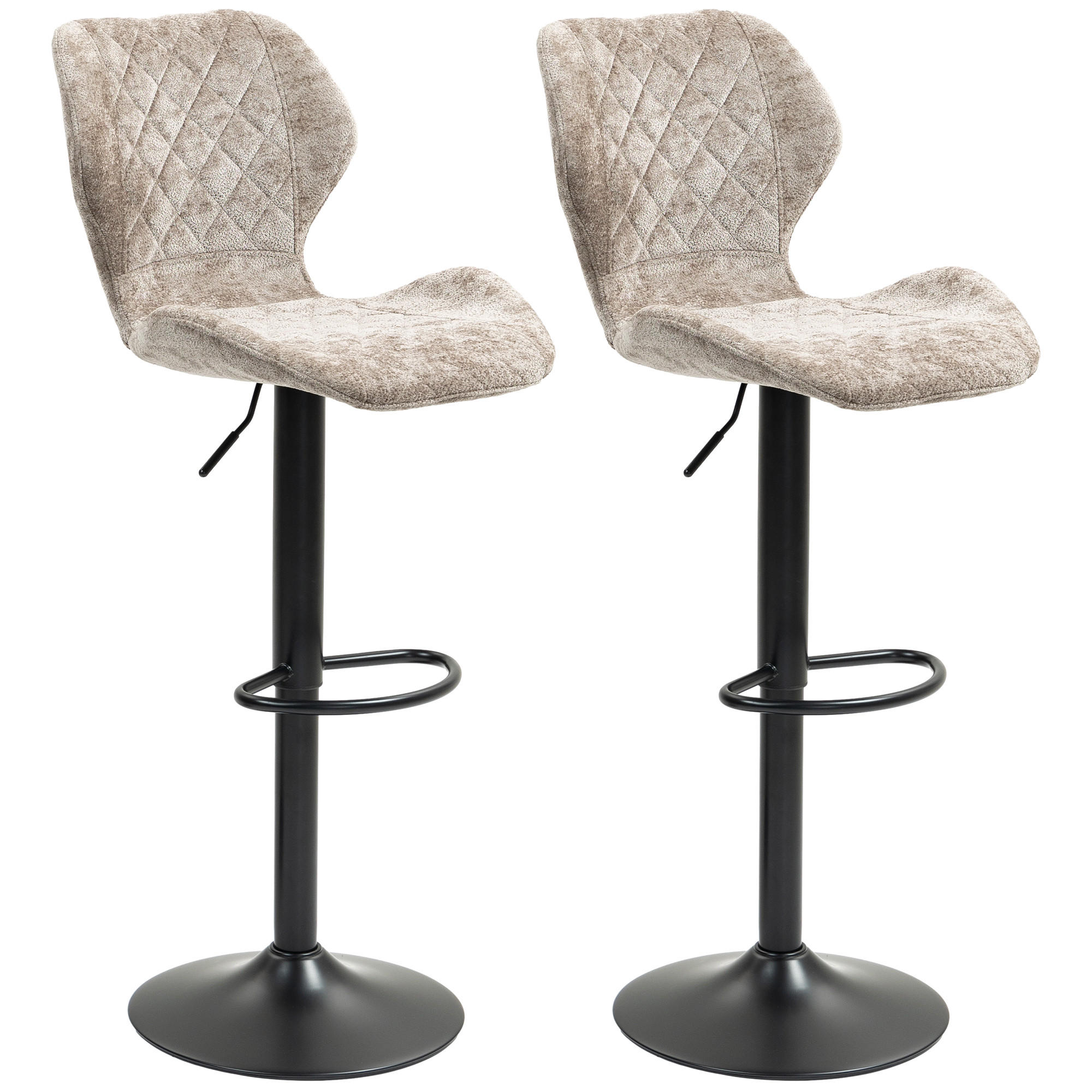 BARHOCKER 2er Set, Höhenverstellbar, Braun - Braun, Kunststoff (51.5/112/48cm) - HOMCOM