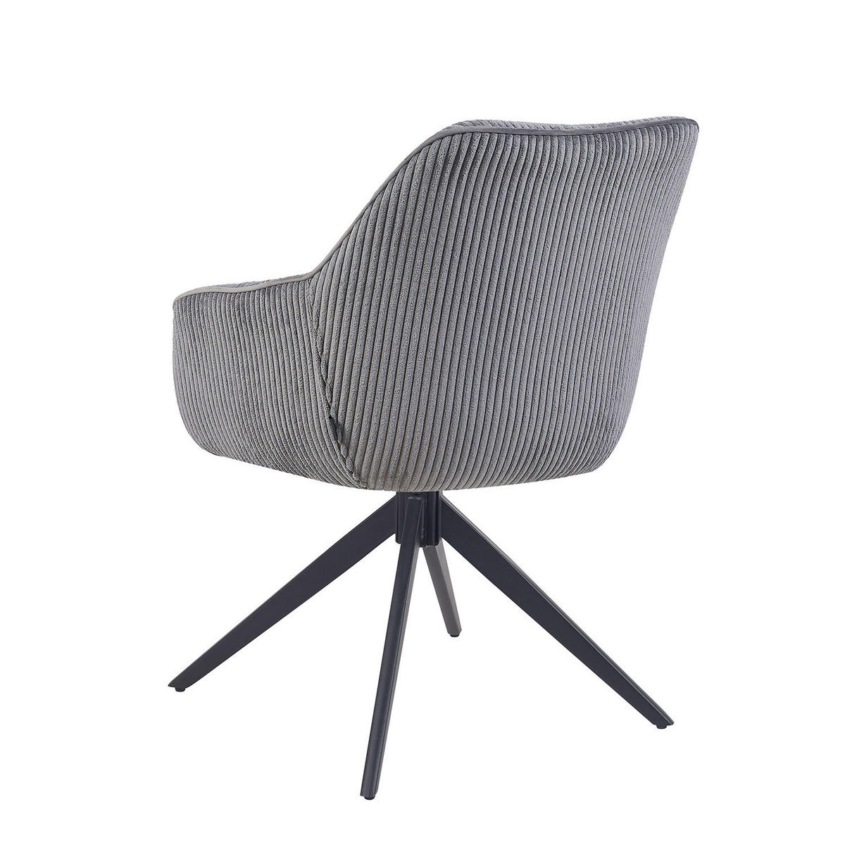 ARMLEHNSTUHL ARVIT - Dunkelgrau/Schwarz, Textil/Metall (58/87/61cm) - B&D Home