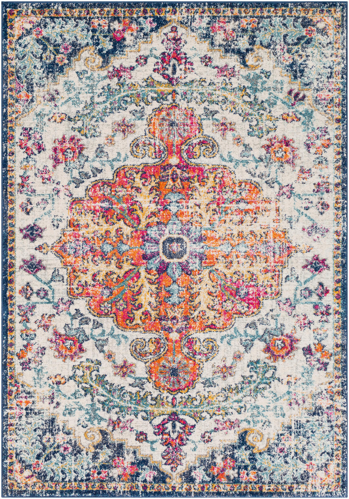 VINTAGE-TEPPICH 120x170 cm Mehrfarbig - Orange, Naturmaterialien/Textil (120/170cm) - LIVABLISS