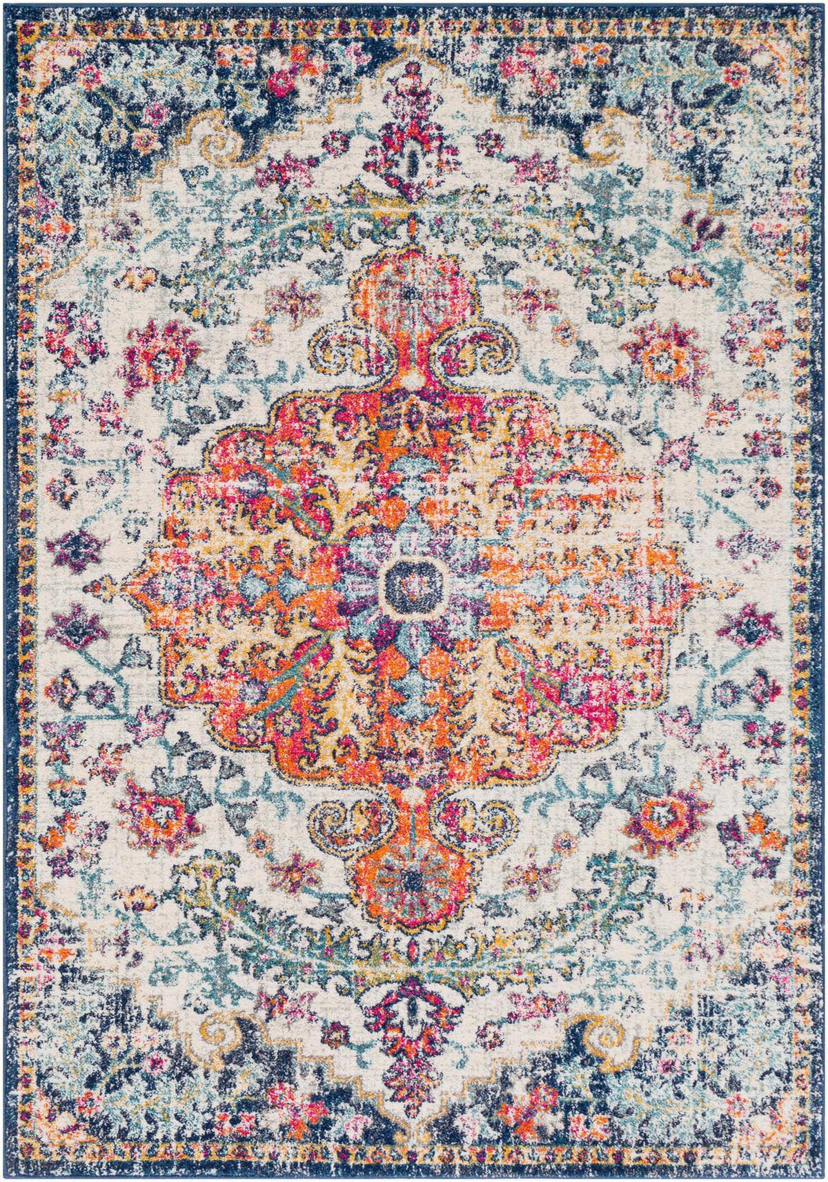 VINTAGE-TEPPICH 120x170 cm Mehrfarbig - Orange, Naturmaterialien/Textil (120/170cm) - LIVABLISS