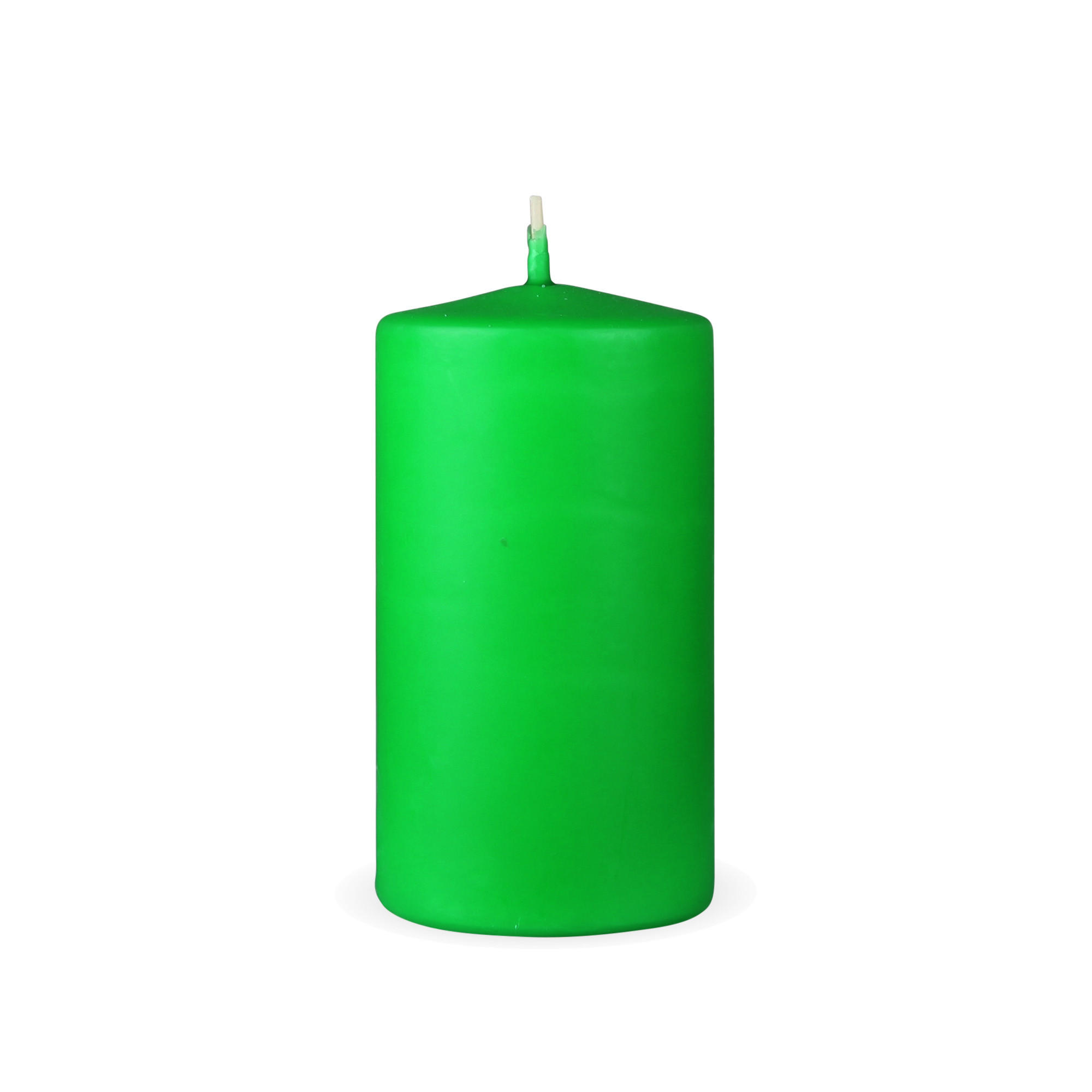STUMPENKERZEN "Hellgrün", Größe Ø7cm x Höhe: 12 cm - Hellgrün, Naturmaterialien (7/12cm) - HS Candle