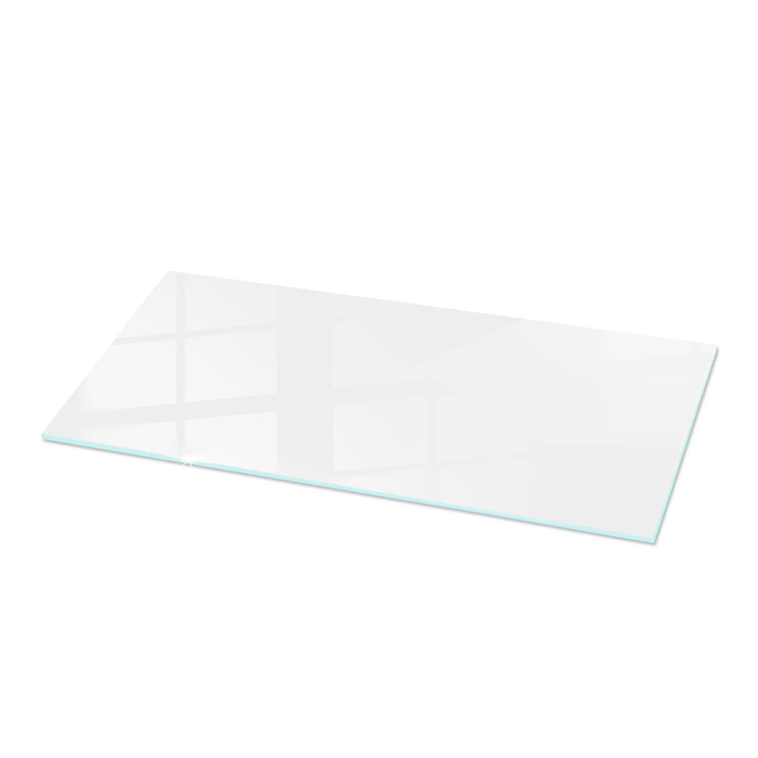 TISCHPLATTE 125x50 cm Glatte Weiße Oberfläche - Weiß Hochglanz/Weiß, Glas (125/50/0.4cm) - TULUP