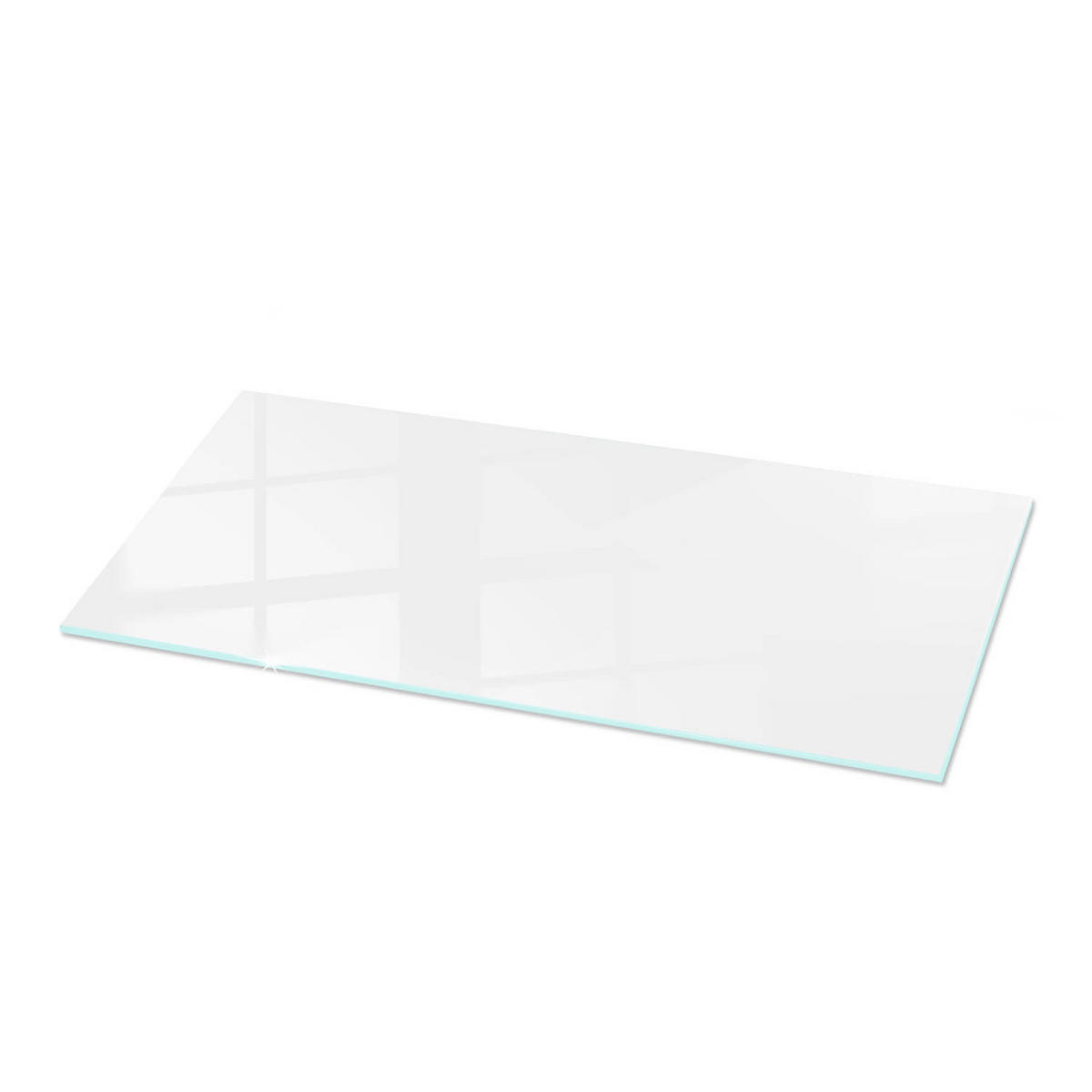 TISCHPLATTE 125x50 cm Glatte Weiße Oberfläche - Weiß Hochglanz/Weiß, Glas (125/50/0.4cm) - TULUP