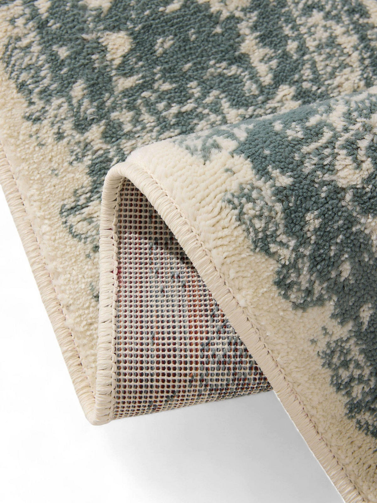 VINTAGE-TEPPICH Suki 80/150 cm - Creme/Mintgrün, Kunststoff (80/150cm) - benuta