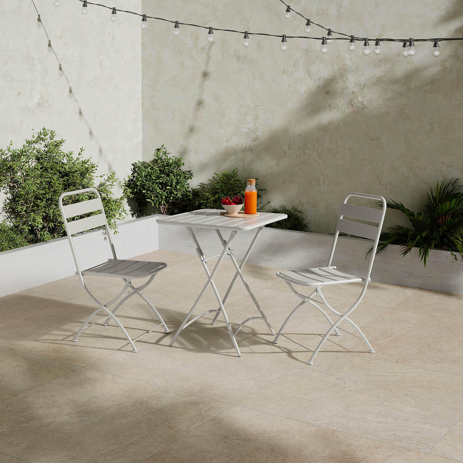 Thumbnail - VS Venta-stock Balkonset, Grau, Metall, 2-Sitzer, Quadratisch, Balkonmöbel, Balkonmöbel-Sets