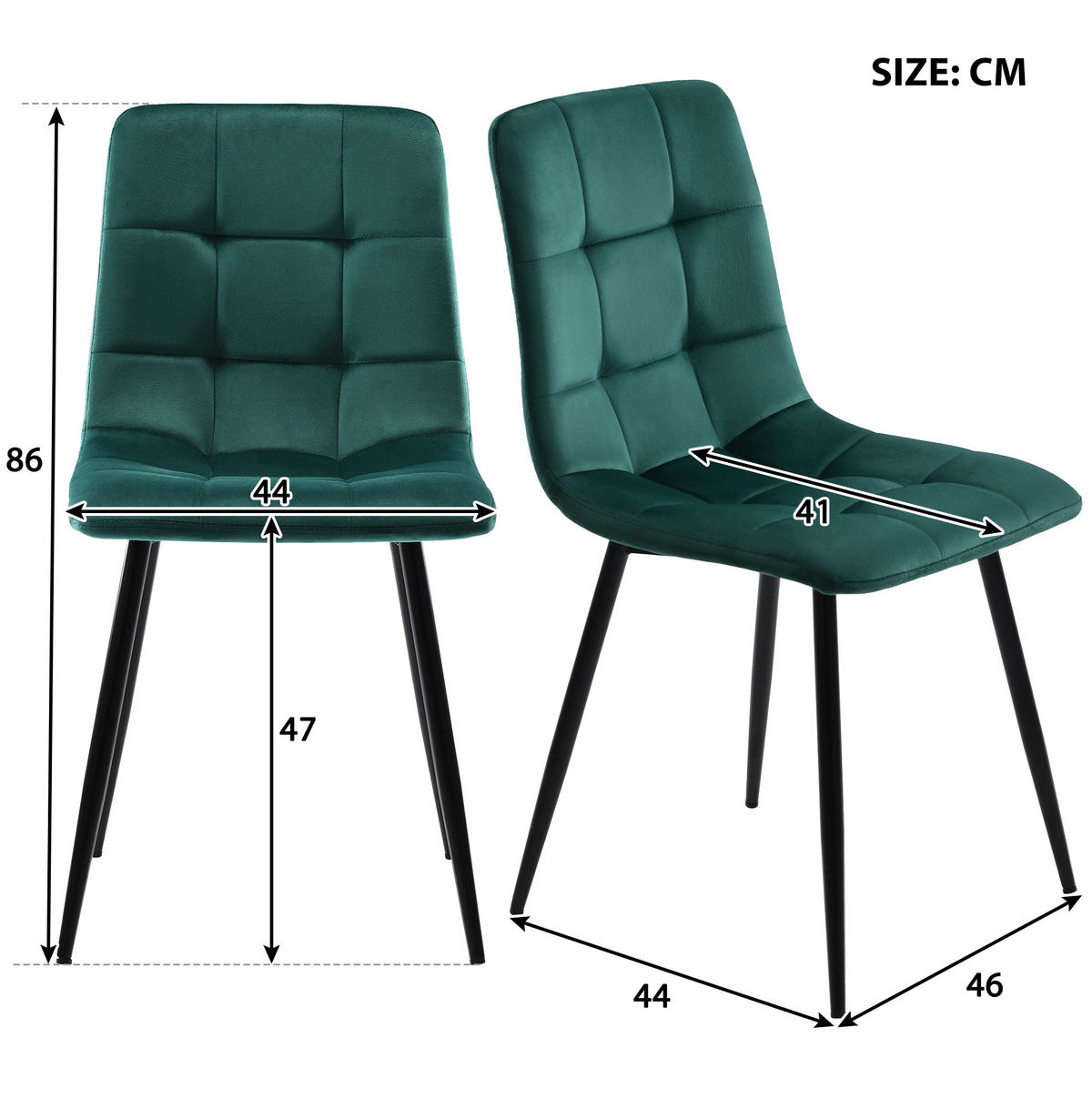 ESSTISCH-GARNITUR mit 4 Stühlen 117 cm Grün MDF - Grün, Metall (68/75/117cm) - Meubliv