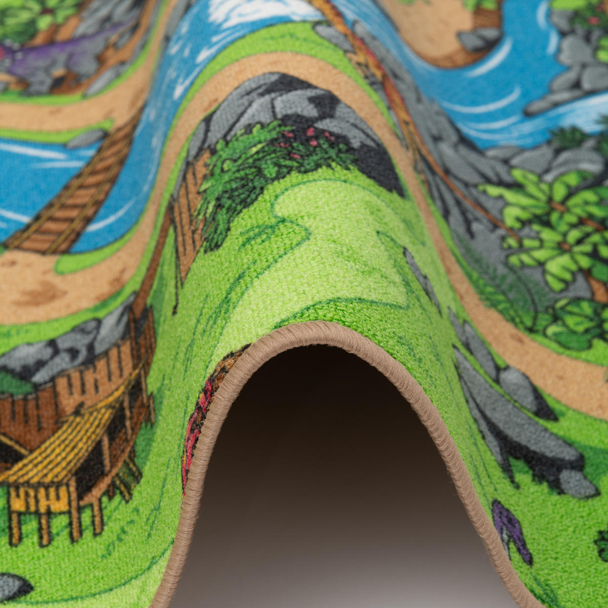 KINDER SPIEL STRASSENTEPPICH - Türkis, Textil (160/240cm) - Snapstyle