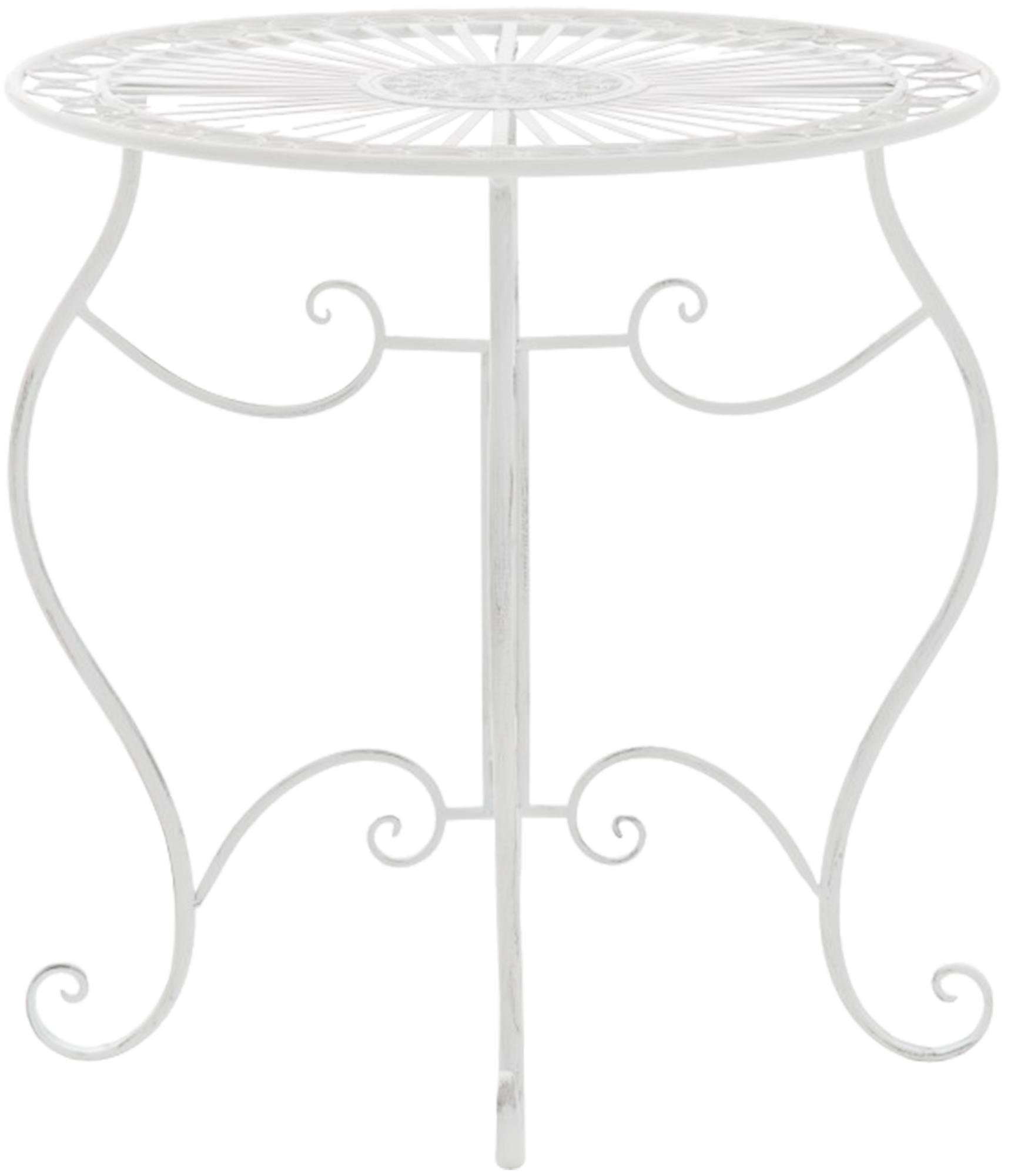 GARTENTISCH rund Ø70 cm Metall Weiß - Weiß, Metall (70/70/72cm) - CLP