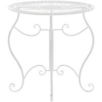 GARTENTISCH rund Ø70 cm Metall Weiß - Weiß, Metall (70/70/72cm) - CLP