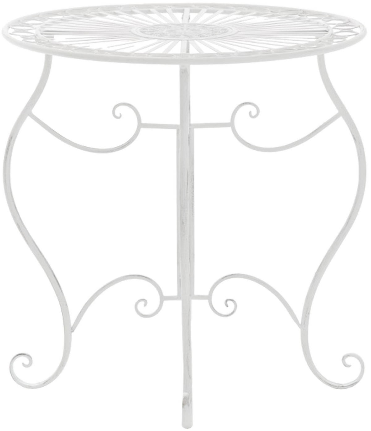 GARTENTISCH rund Ø70 cm Metall Weiß - Weiß, Metall (70/70/72cm) - CLP