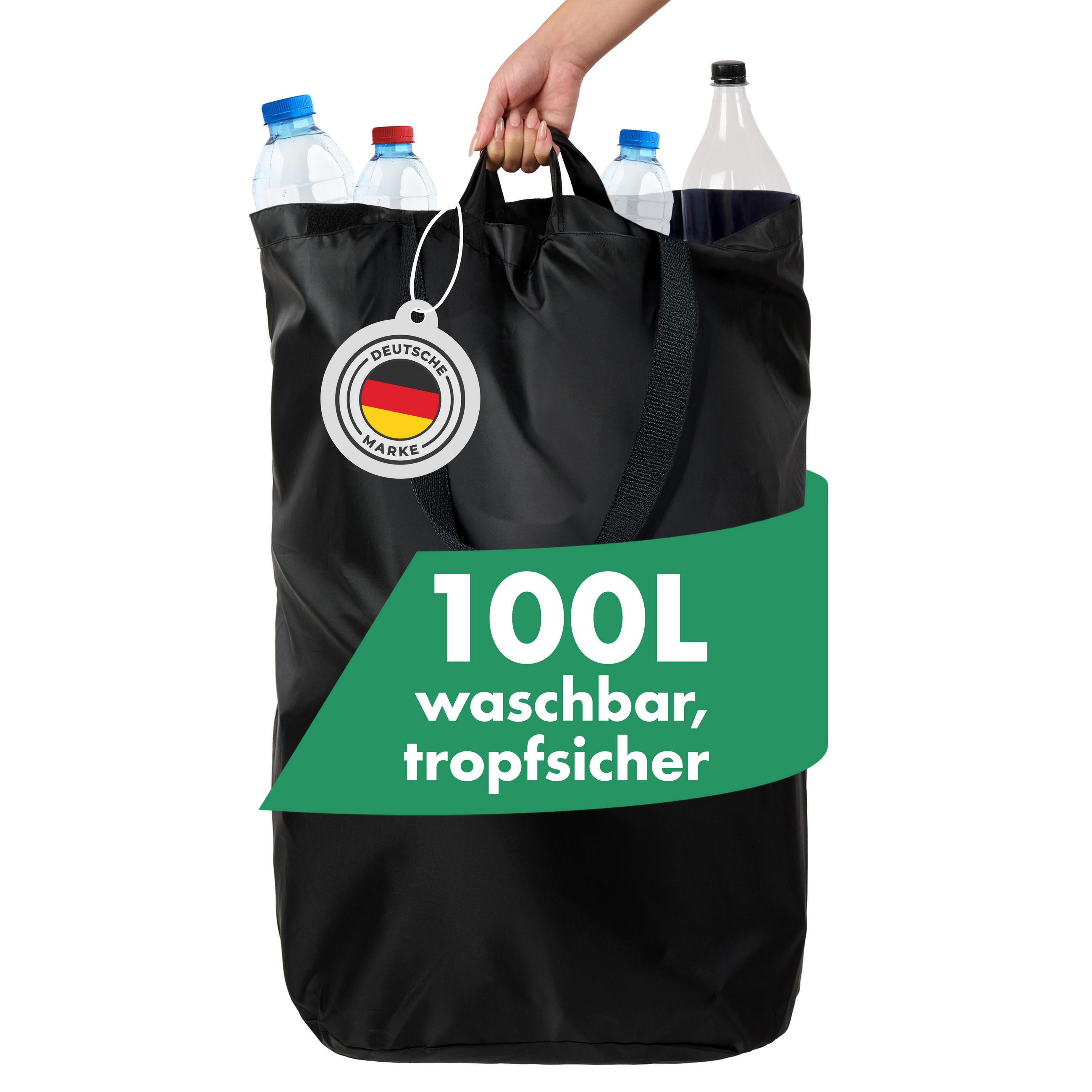 PFANDFLASCHEN-TASCHE 100L Schwarz - Schwarz, Textil (34/64/38cm) - Blumtal