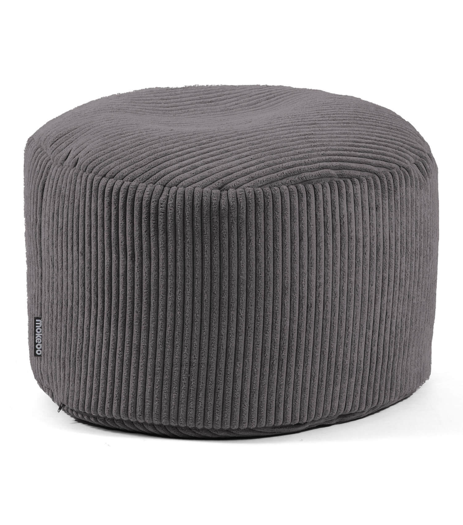 POUF Cord Der Faule Lenz - Anthrazit, Textil (60/40/60cm) - Mokebo