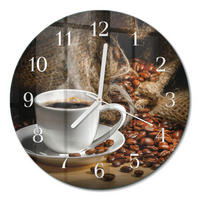 WANDUHR fi30 cm - Kaffee - Braun, Glas (30/30/0.4cm) - TULUP