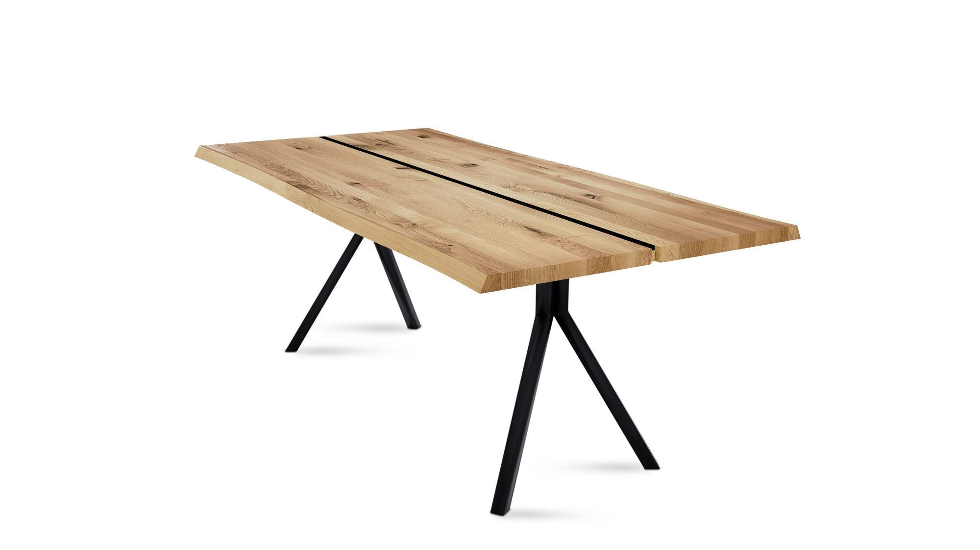 BAUMKANTENTISCH Dannie 10 140x77x90 Massivholztisch Wildeiche geölt - Wildeiche, Holz (140/77/90cm) - 58aufmkessel