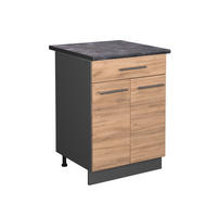 KÜCHENUNTERSCHRANK Fame-Line Goldkraft Eiche 60 cm mit Schublade AP Anthrazit - Honigeiche/Anthrazit, Holzwerkstoff (60/82/60cm) - Vicco