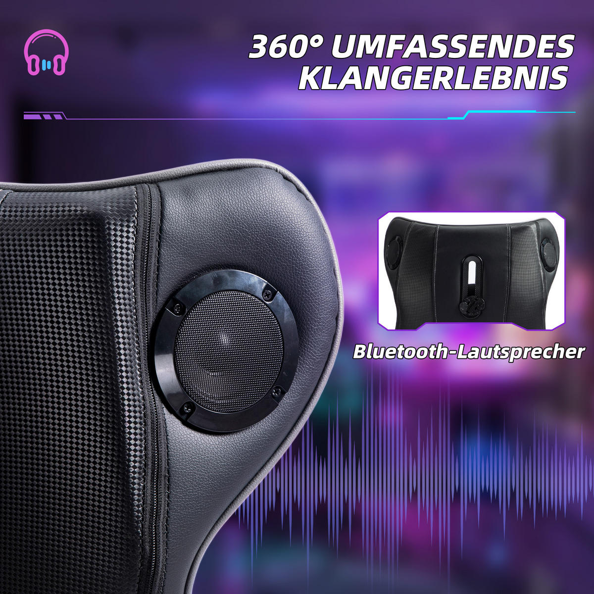 GAMING-STUHL mit Wippen- und Schaukelfunktion, Schwarz+Grau - Grau, Leder (69/118/73cm) - Vinsetto