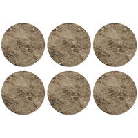 GLASUNTERSETZER Marmor - Braun - Glitter Telleruntersetzer 10x10 cm - Braun, Naturmaterialien (10/0.2cm) - MuchoWow