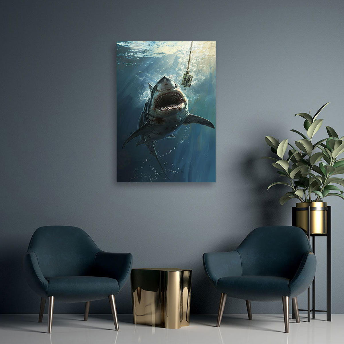 KUNSTDRUCK Blau 70/100 cm - Blau, Textil (70/100cm) - KUNSTLOFT