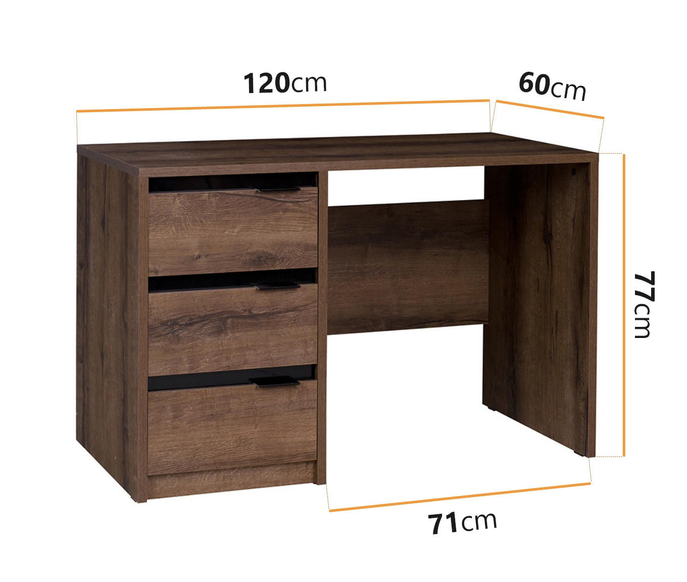 SCHREIBTISCH Martin 120 x 60 - Schwarz Hochglanz/Schwarz, Holzwerkstoff/Metall (60/120/77cm) - Ravio