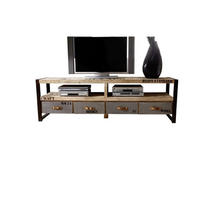 TV-BOARD Mango 196x40x60 natur bedruckt FACTORY #130 - Naturfarben, Holz (196/60/40cm) - Massivmoebel24