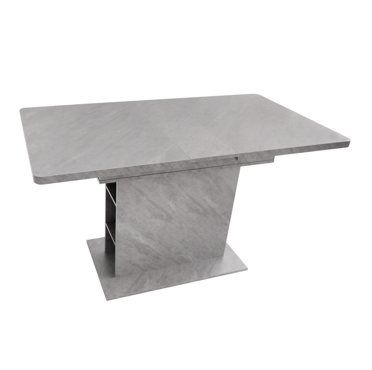 JEDILNA miza raztegljiva, s shranjevalnim prostorom, sodoben dizajn, Beton videz, Siva - siva, leseni material (130/70/75cm) - Redom