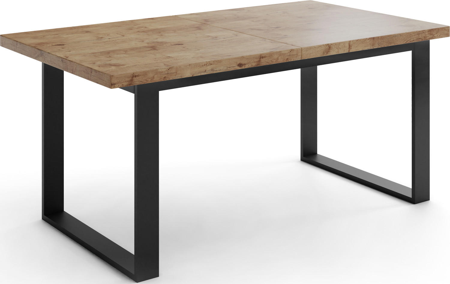 ESSTISCH Valentino rechteckig ausziehbar, Lancelot Eiche 160/240/90/75 cm - Eichefarben/Schwarz, Holzwerkstoff/Metall (160/90/75cm) - WFL GROUP