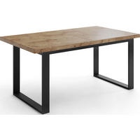 ESSTISCH Valentino rechteckig ausziehbar, Lancelot Eiche 160/200/80/75 cm - Eichefarben/Schwarz, Holzwerkstoff/Metall (160/80/75cm) - WFL GROUP